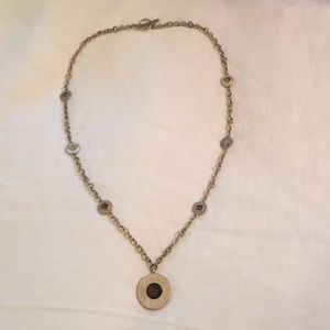 Sigrid Olsen Boho Gold Disc w/Stones Necklace 16” Relatively Rare